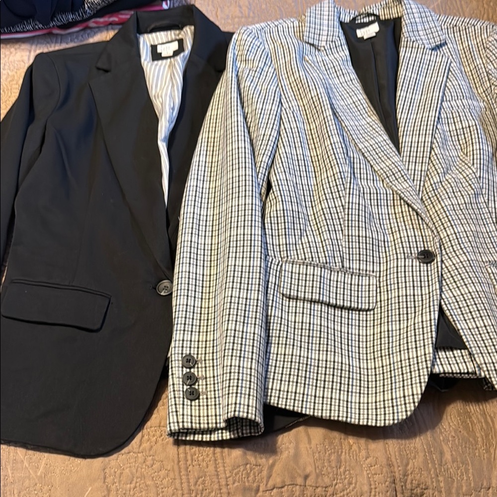 Two A New Day Classic Black and Checkered Blazers
